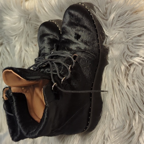 Black Calf Hair Boots Sz 9 - Picture 4 of 7